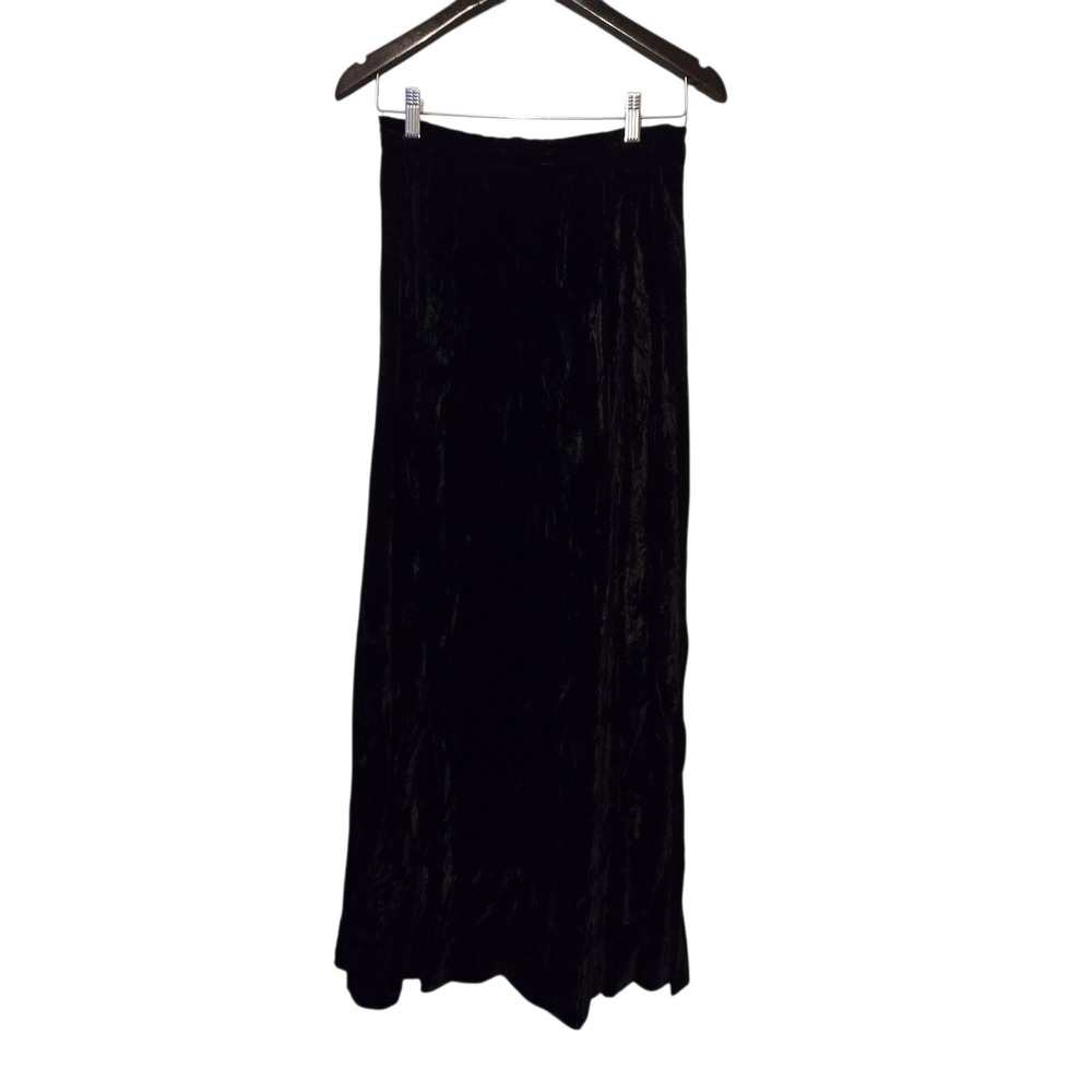 Vtg 90s Y2K Crush Velvet‎ Maxi Skirt Women 2-4 Whimsigoth Dark Fairy Grunge Goth